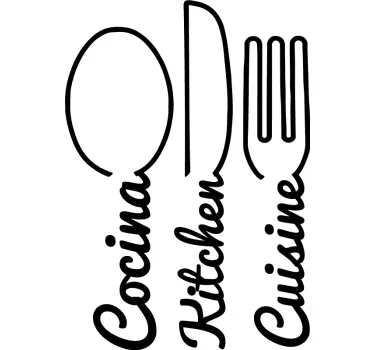 Sticker cuisine ustensiles avec texte - TenStickers