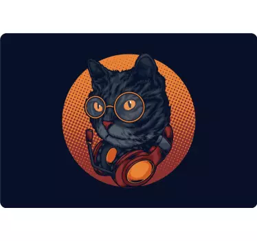 Sticker PC Illustration de musique de chat - TenStickers
