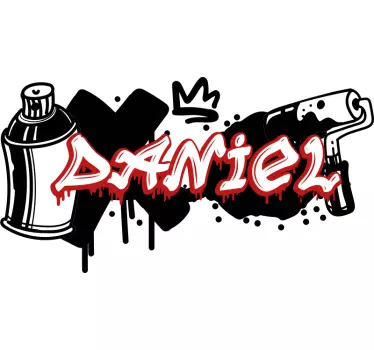 Sticker graffiti urbain couleurs minimales - TenStickers