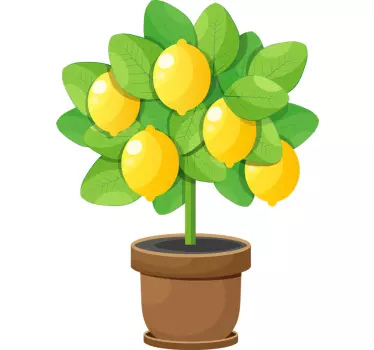 Sticker arbre fruit citronnier mignon - TenStickers