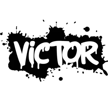 Sticker graffiti chambre ado prénom monochrome - TenStickers