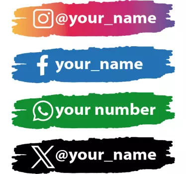  Adhésive Icônes de médias sociaux personnalisées - TenStickers