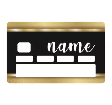 Sticker carte bancaire personnalisé noir et effet or - TenStickers
