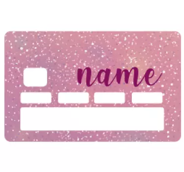 Sticker carte bancaire personnalisé rose pailleté - TenStickers