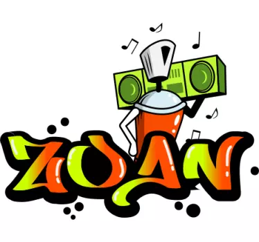 Autocollant Urbain Graffiti de nom personnalisé - TenStickers