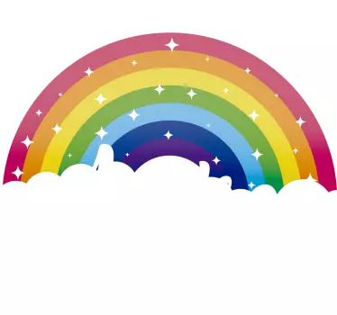 Sticker chambre bébé arc-en-ciel scintillant personnalisable - TenStickers