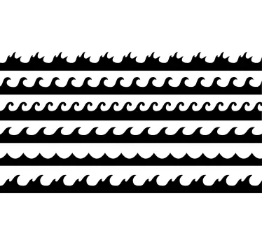 Sticker nature motifs de vagues stylisées - TenStickers