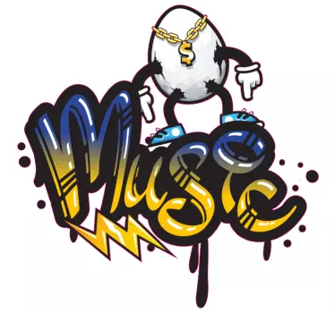 Sticker musique graffiti style urbain - TenStickers