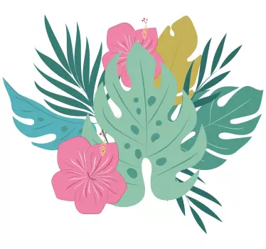 Sticker voiture fleurs hawaïennes - TenStickers