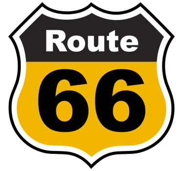 Autocollant Voiture 66 parcours avec symbole - TenStickers