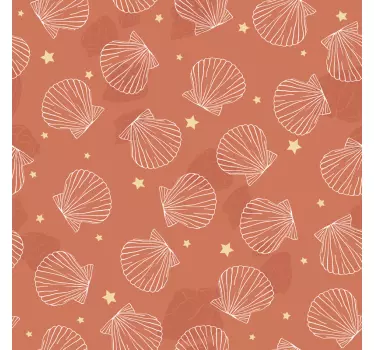 Sticker déco fond à motif de coquillage - TenStickers