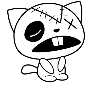 Sticker ordinateur portable chat manga - TenStickers
