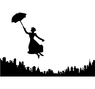 Sticker pc portable Mary Poppins - TenStickers