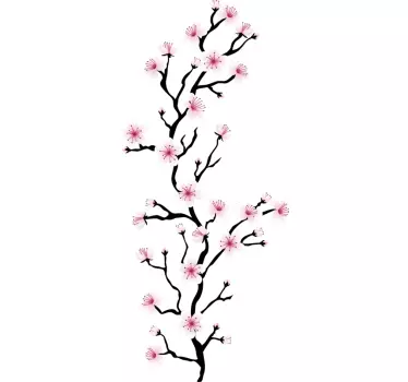 Sticker mural chambre cerisier japonais en fleur - TenStickers