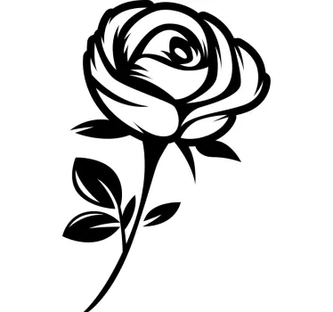 Sticker fleur rose élégante et monocolore - TenStickers