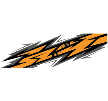 Sticker voiture design sport orange et noir - TenStickers