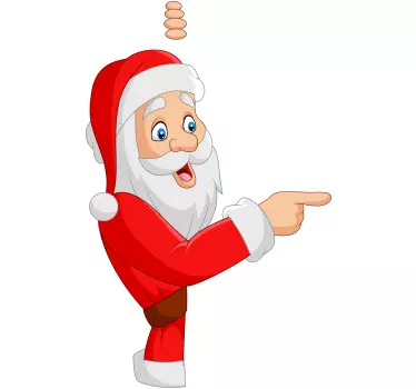 Sticker Vitre Noel Père noël semi caché - TenStickers
