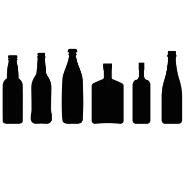 Sticker cuisine silhouettes bouteilles - TenStickers