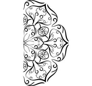 Sticker paroi de douche salle de bain mandala floral - TenStickers