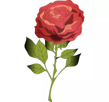 Sticker fleur élégante floraison de rose - TenStickers