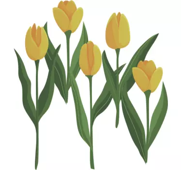 Sticker fleur tulipes jaunes élégantes - TenStickers