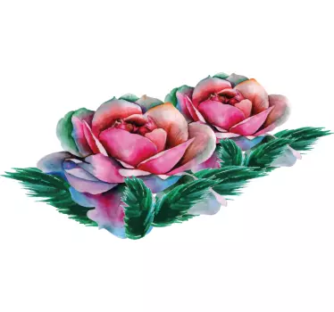 Sticker fleur belles roses roses - TenStickers