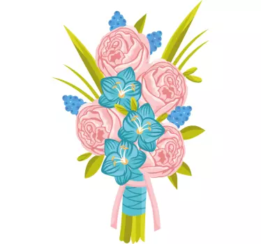 Sticker fleur conception de bouquet floral - TenStickers