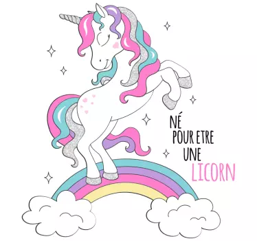Sticker enfant style dessin animé de licorne - TenStickers