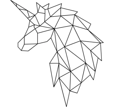 Sticker Mural Cinéma Licorne géométrique - TenStickers