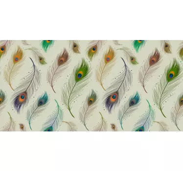 Sticker Deco Meuble Plumes de paon - TenStickers