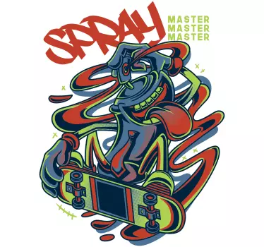 Kit pour Sticker Spray graffiti en skateboard - TenStickers