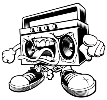 Kit pour Sticker Boombox graffiti - TenStickers