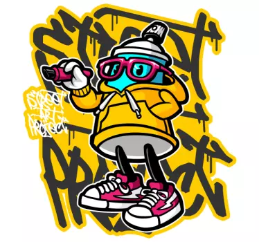 Sticker graffiti art de rue de dessin animé - TenStickers