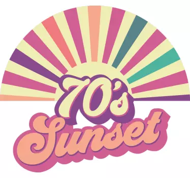Sticker Mural Texte Soleil géométrique des années 70 - TenStickers