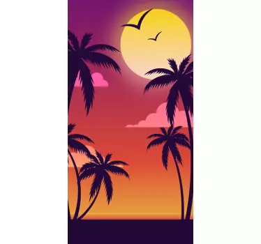 Sticker samsung atmosphère de coucher de soleil tropical - TenStickers