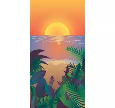 Sticker samsung paysage de coucher de soleil tropical - TenStickers