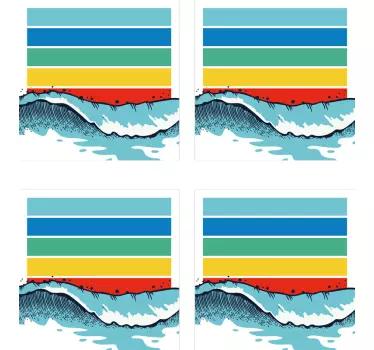 Sticker nature vagues et rayures - TenStickers