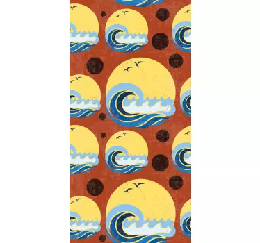Sticker pour Frigo Soleil, plage et vague - TenStickers