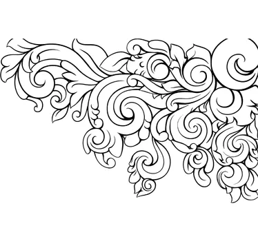 Sticker ornement fleural baroque - TenStickers