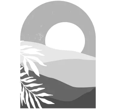 Sticker nature paysage de montagne minimaliste - TenStickers