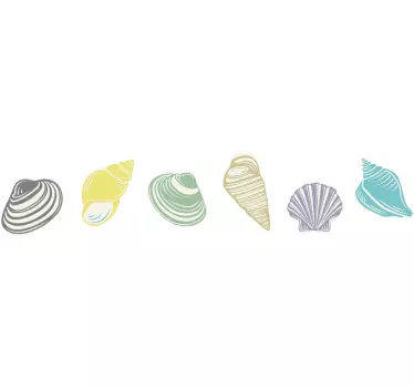 Sticker nature arrangement de coquillages - TenStickers