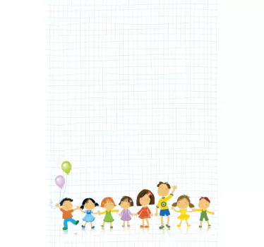 Tableau blanc adhésif file enfants - TenStickers