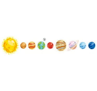 Sticker Mural Système solaire toutes les planètes - TenStickers