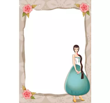 Tableau blanc adhésif cadre romantique - TenStickers