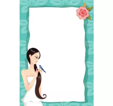Tableau blanc adhésif cadre style romantique - TenStickers