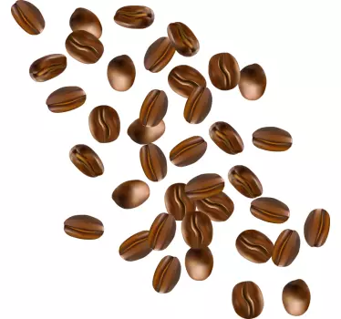 Autocollant Boisson Grains de café tombant - TenStickers