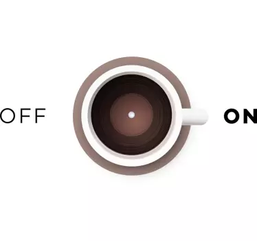 Sticker Mural Tasse de café avec marche et arrêt - TenStickers