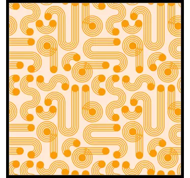 Sticker carrelage motifs géométriques orange - TenStickers