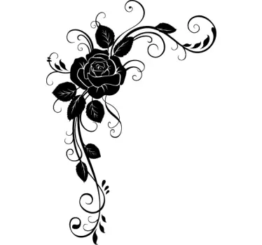 Sticker mural fleur rosier mural ornemental - TenStickers