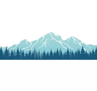 Sticker nature paysage de montagnes - TenStickers